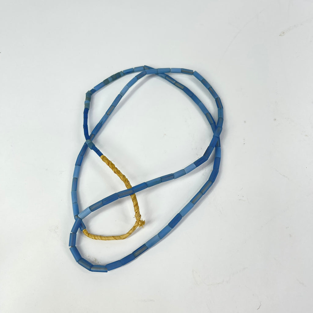 3 Strands Bida Glass Blue Trade Beads Nigeria 31 (in)