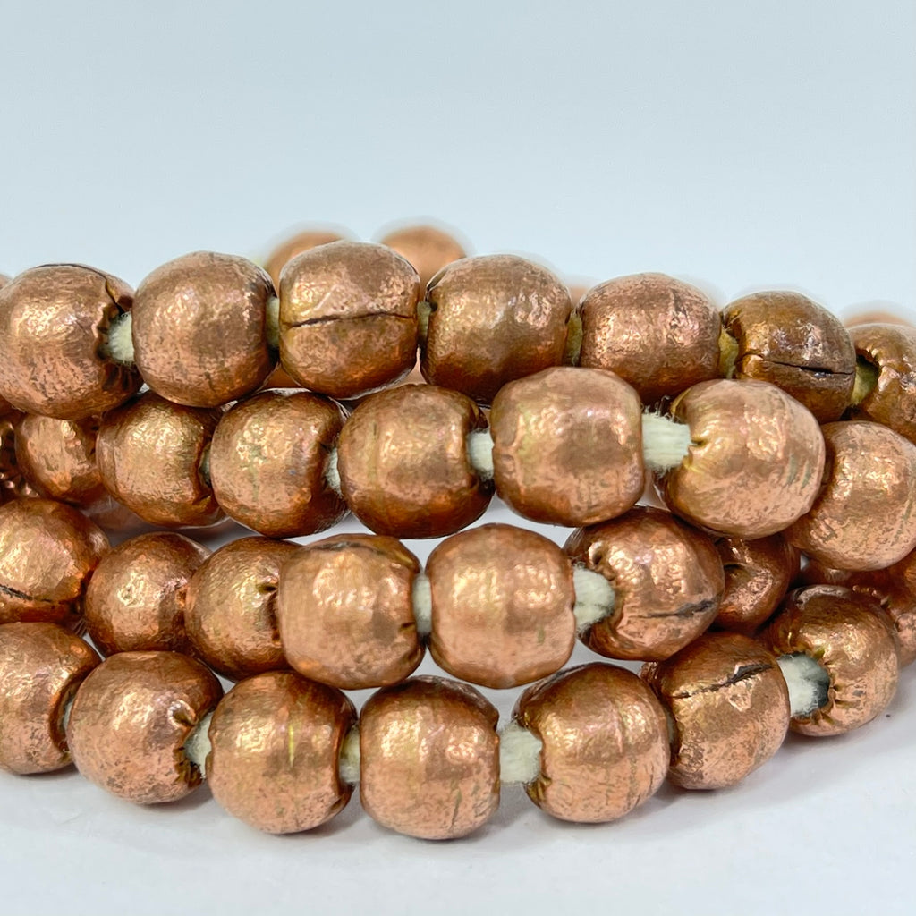 Copper Color Metal Trade Beads Ethiopia 30 inches
