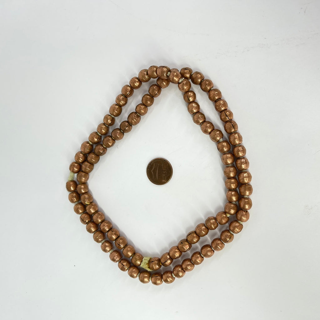 Copper Color Metal Trade Beads Ethiopia 30 inches
