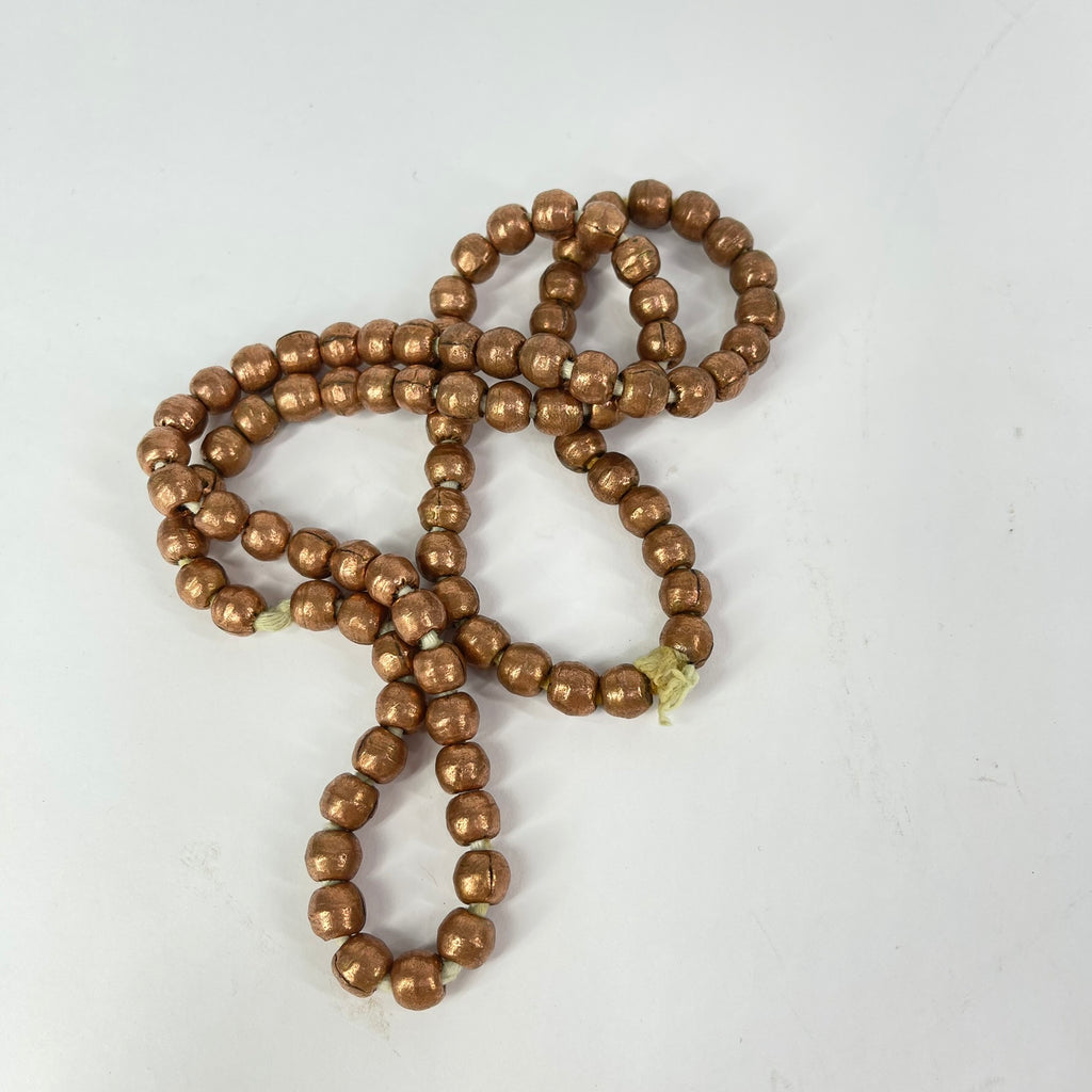 Copper Color Metal Trade Beads Ethiopia 30 inches