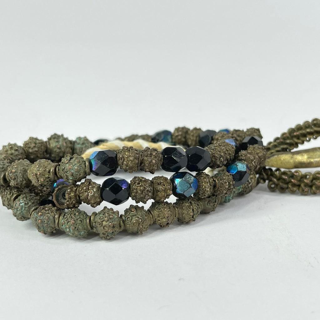 Yoruba Gilded Brass Raised Dot Beads Nigeria