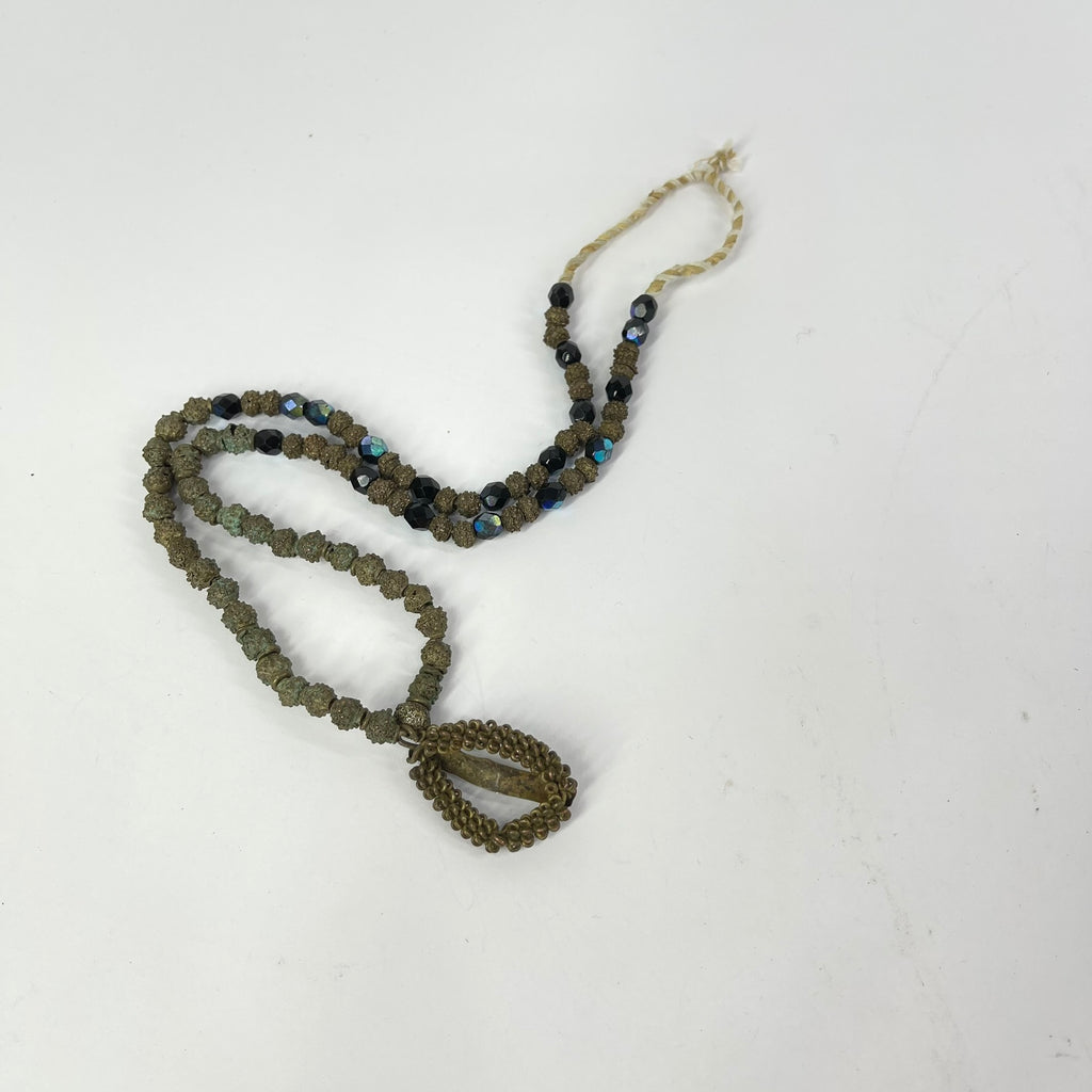 Yoruba Gilded Brass Raised Dot Beads Nigeria