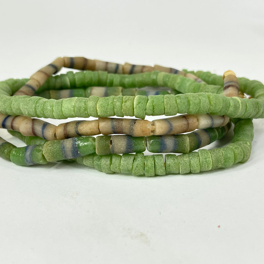 10 Strands Krobo "Recycled" Powder Glass Trade Beads