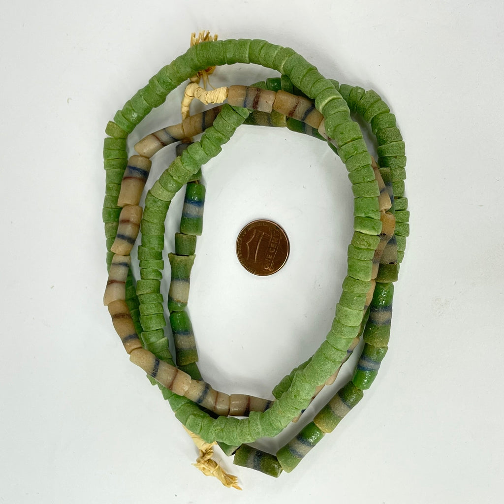 10 Strands Krobo "Recycled" Powder Glass Trade Beads