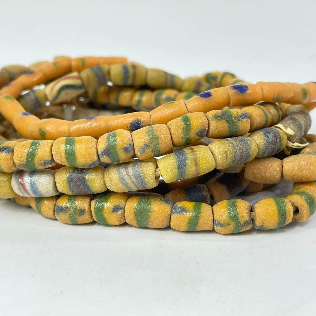 10 Strands Krobo "Recycled" Powder Glass Trade Beads