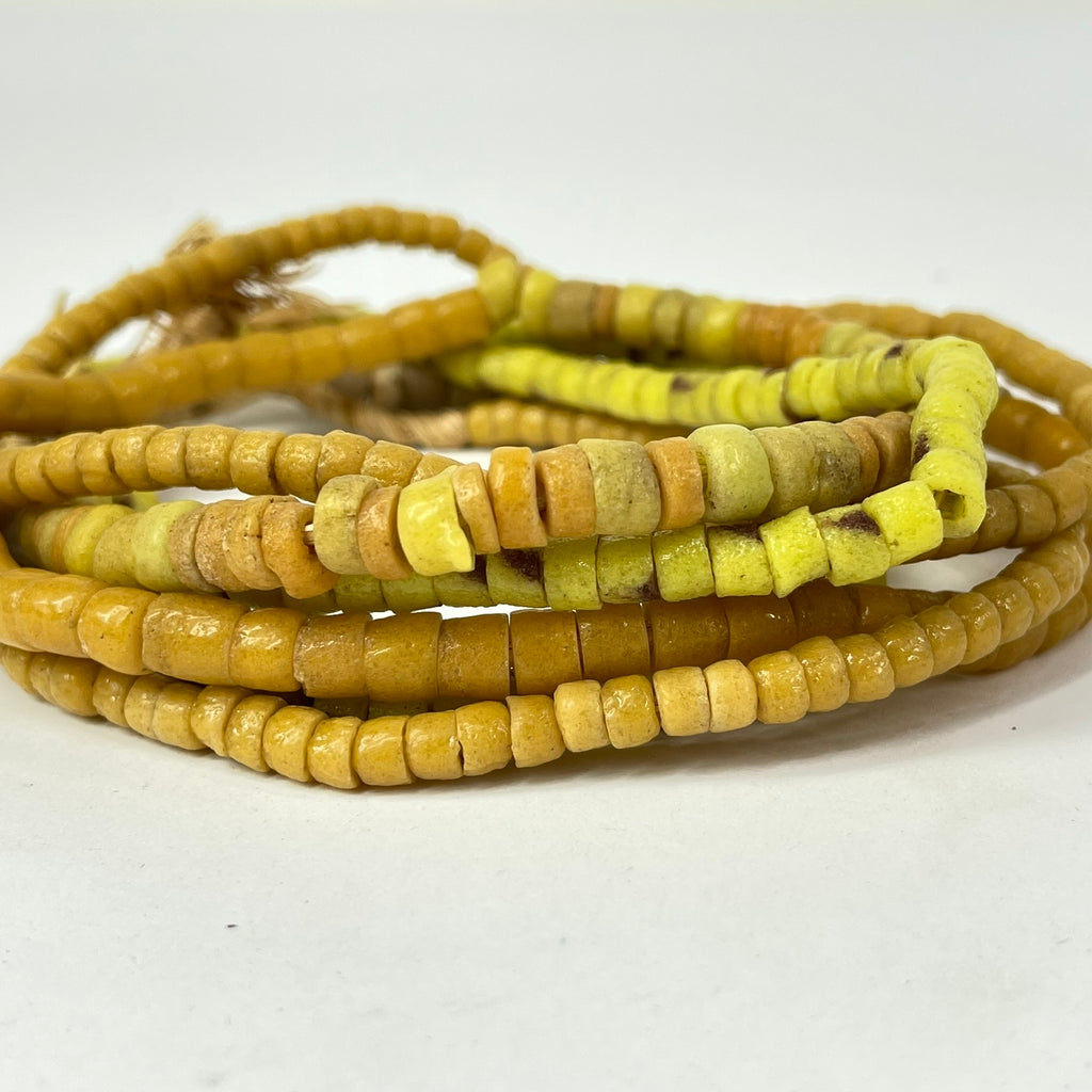 10 Strands Krobo "Recycled" Powder Glass Trade Beads