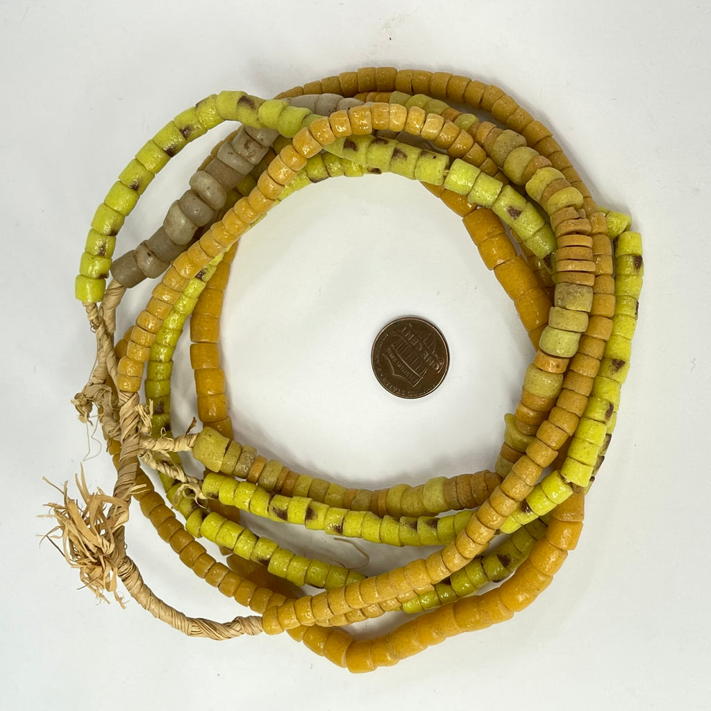 10 Strands Krobo "Recycled" Powder Glass Trade Beads