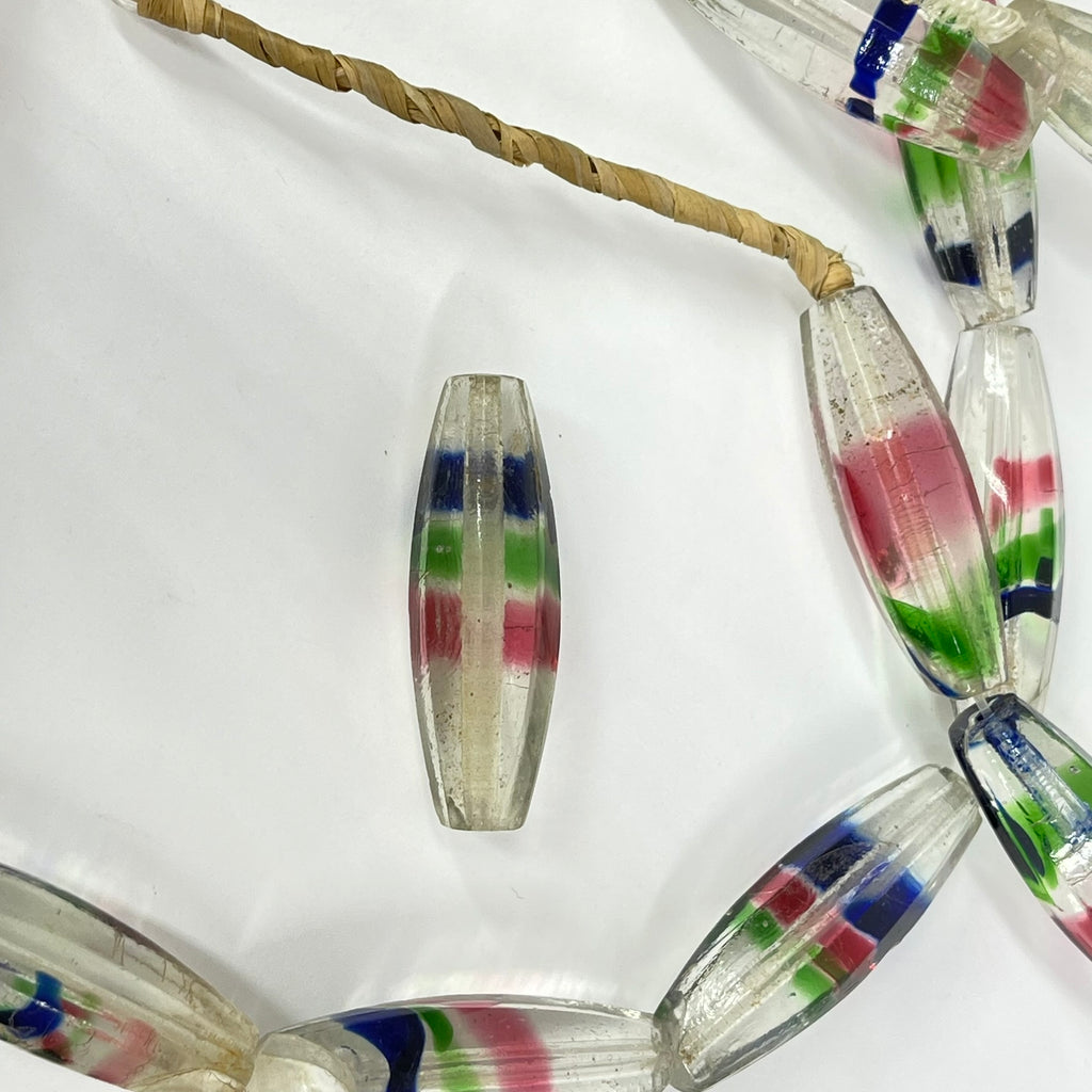 Translucent White Faceted Bohemian Trade Beads 30 In