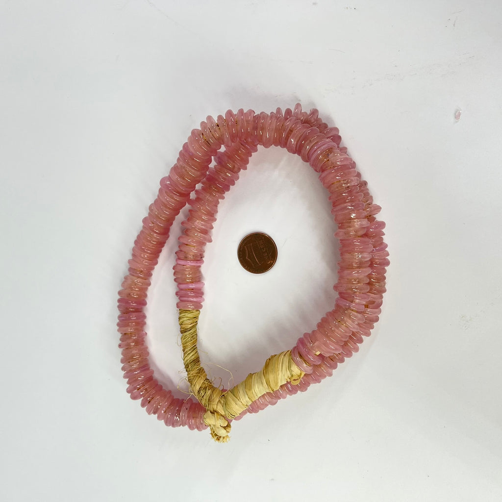 Italian Glass Rings Pink Translucent Trade Beads