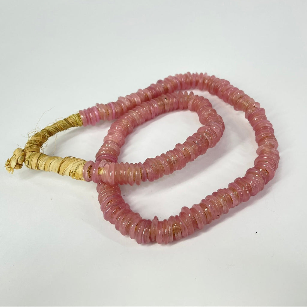 Italian Glass Rings Pink Translucent Trade Beads