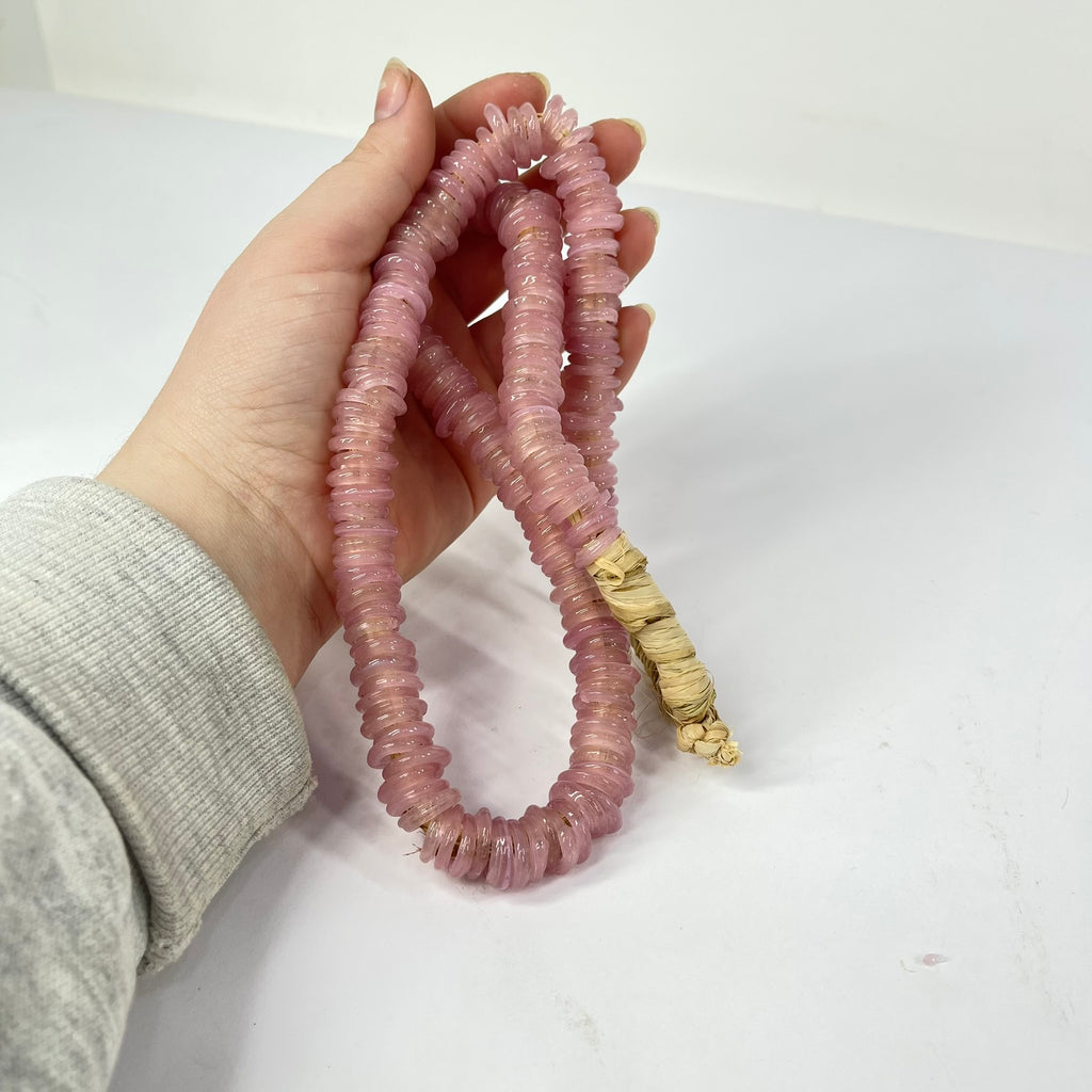 Italian Glass Rings Pink Translucent Trade Beads
