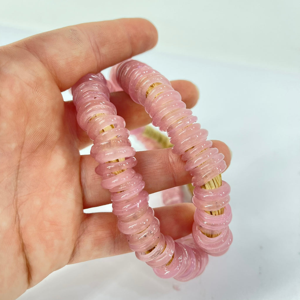 Italian Glass Rings Pink Translucent Trade Beads