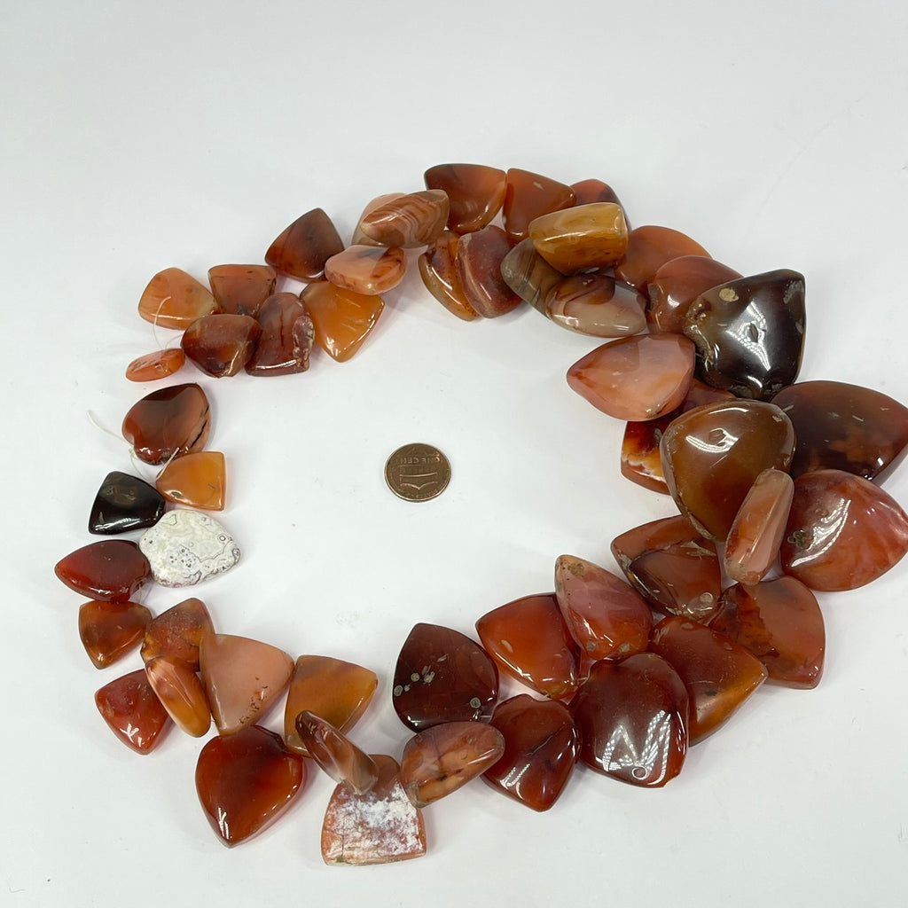 Triangular Carnelian Stone Beads