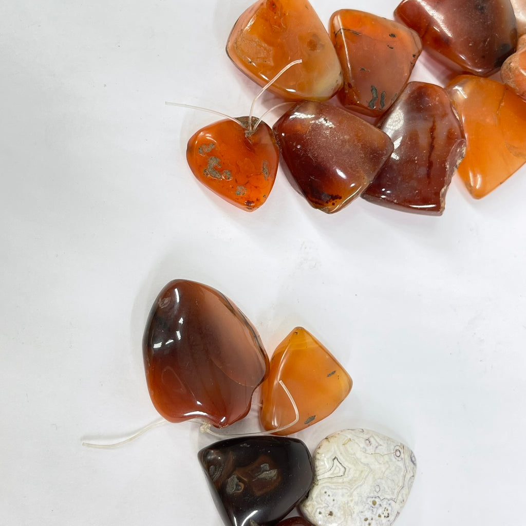 Triangular Carnelian Stone Beads