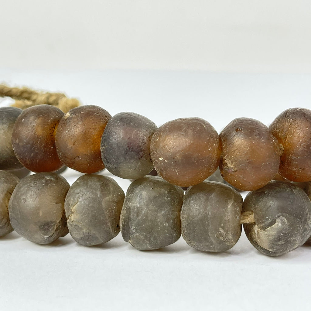 Krobo Recycled Powder Glass Brown Trade Beads
