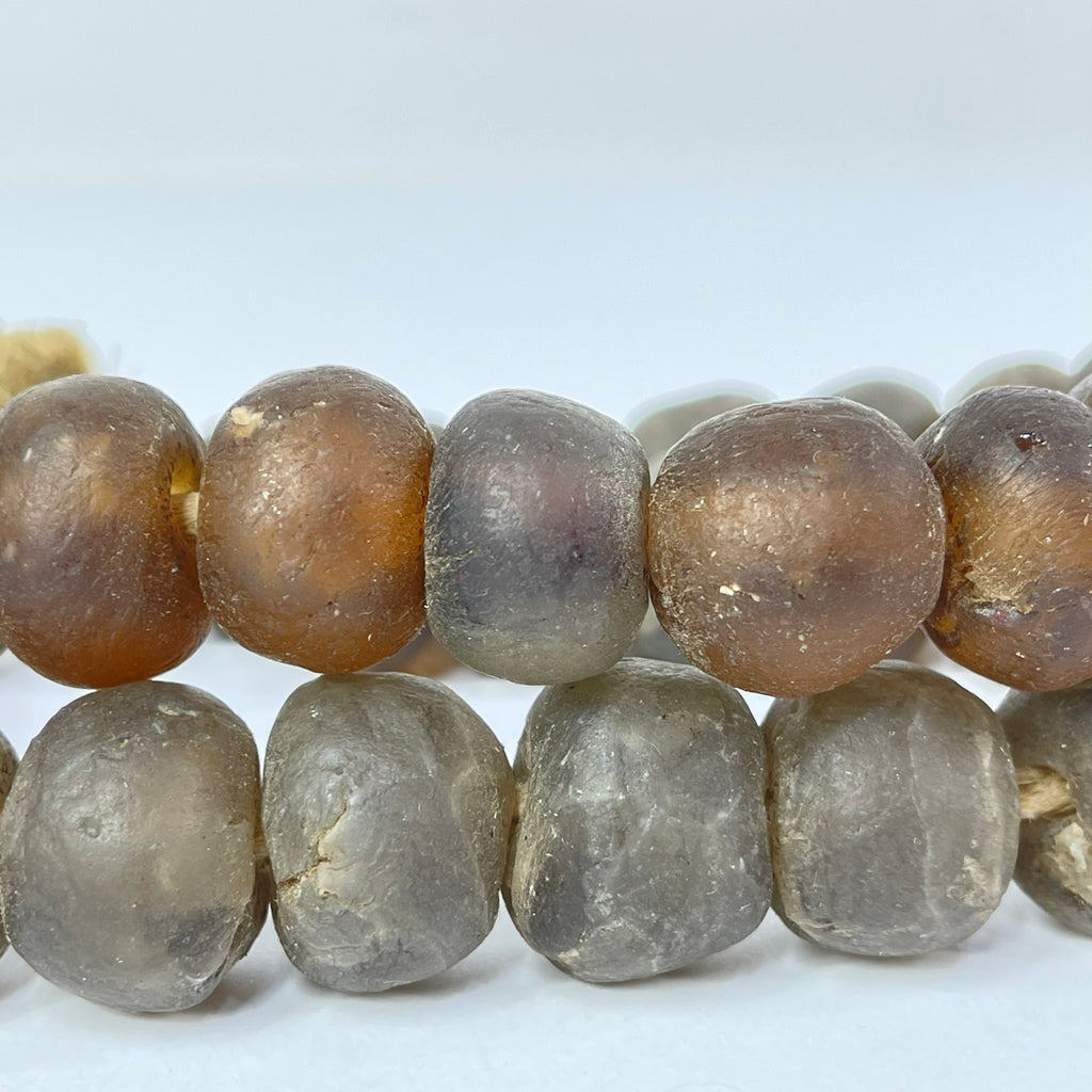 Krobo Recycled Powder Glass Brown Trade Beads