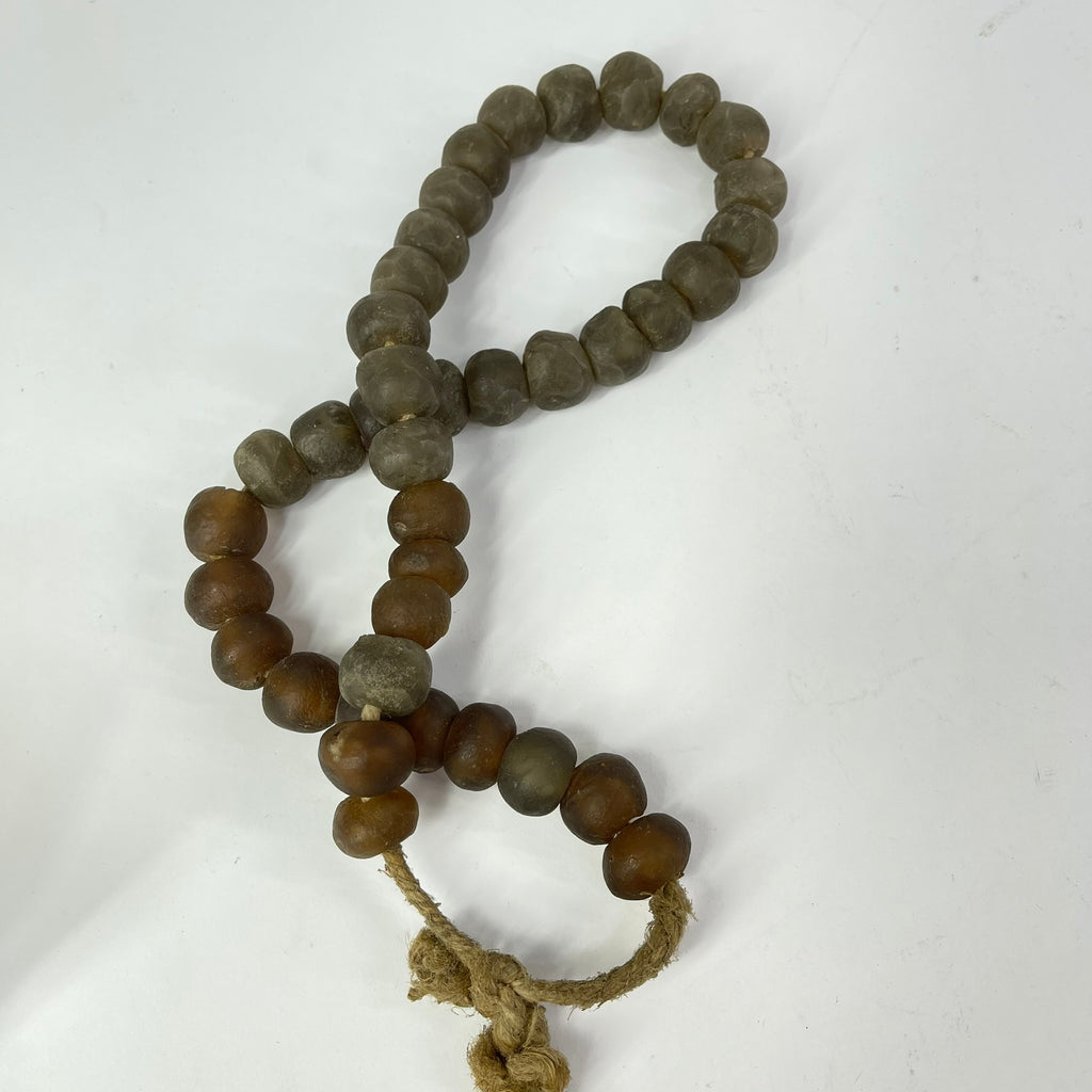 Krobo Recycled Powder Glass Brown Trade Beads