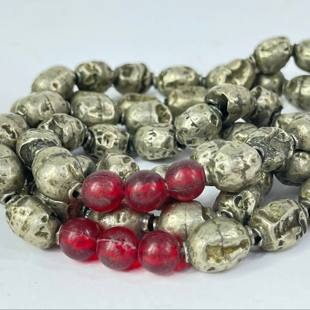 Ethiopian Silver Prayer Beads with Tassel 40 Inch