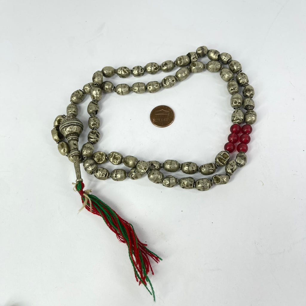 Ethiopian Silver Prayer Beads with Tassel 40 Inch