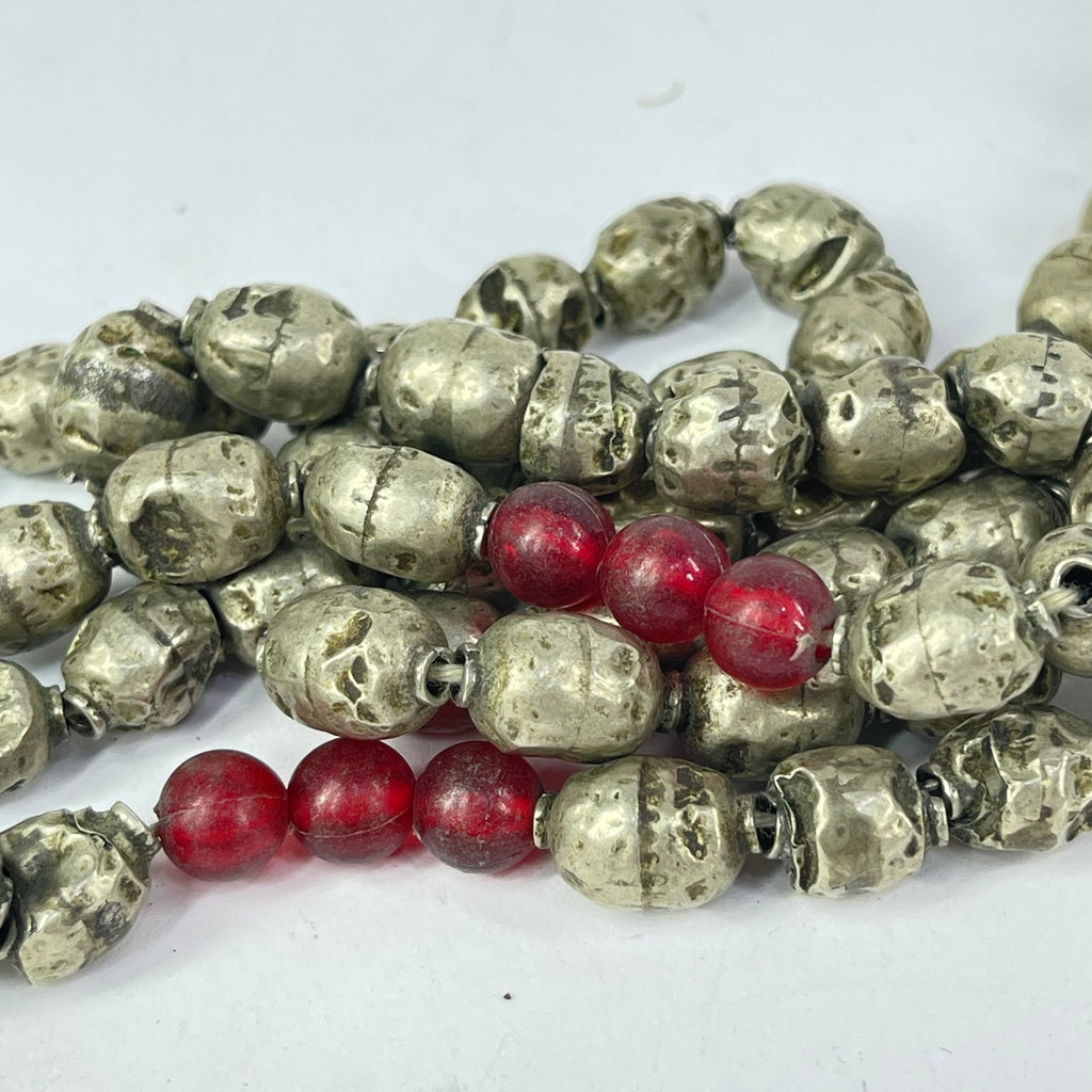 Ethiopian Silver Prayer Beads with Tassel 40 Inch