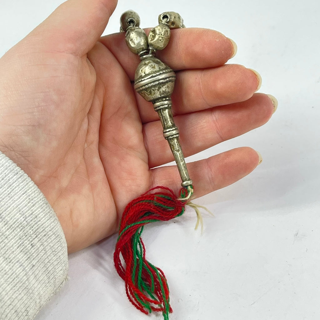 Ethiopian Silver Prayer Beads with Tassel 40 Inch