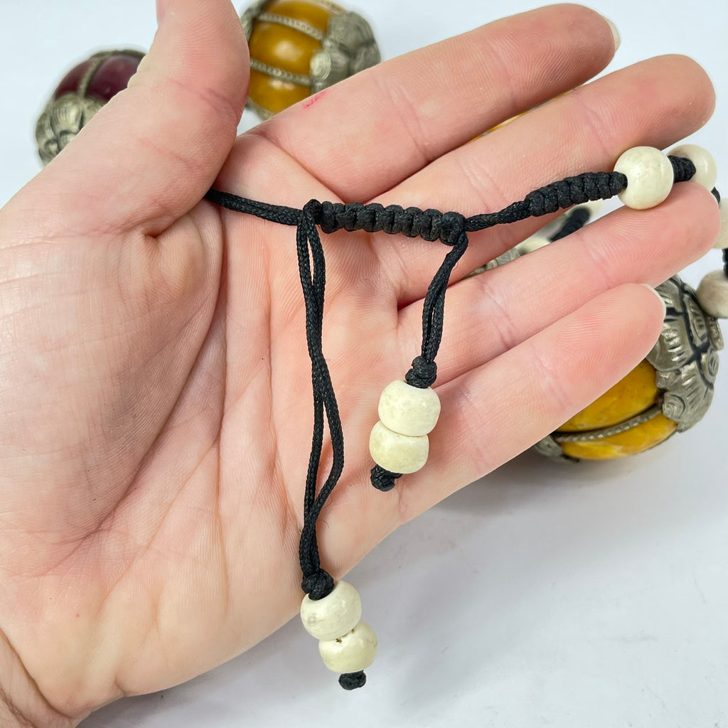 Moroccan Metal and Resin Beaded Necklace