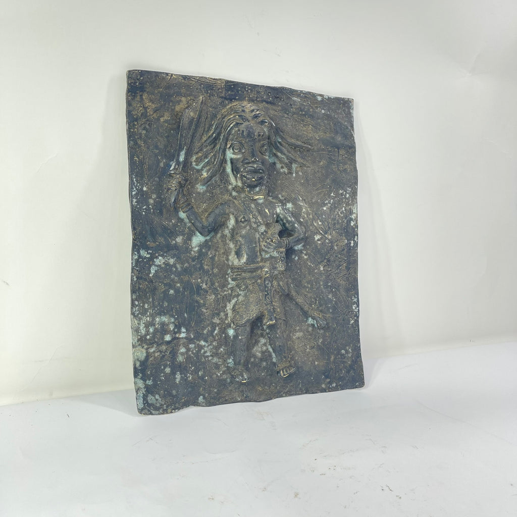 Benin Bronze Adorned Cast Plaque