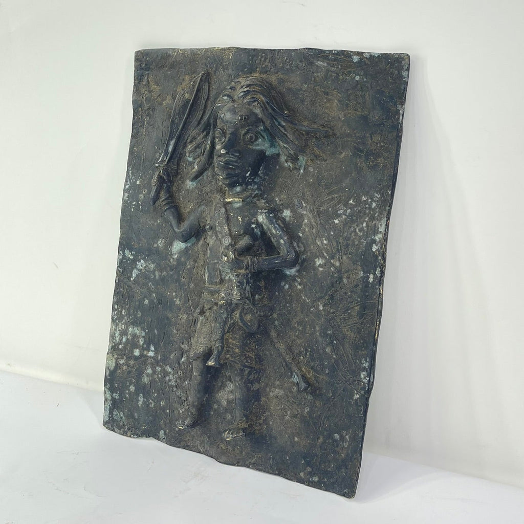 Benin Bronze Adorned Cast Plaque