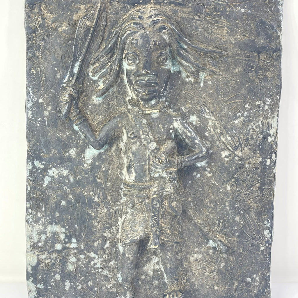 Benin Bronze Adorned Cast Plaque