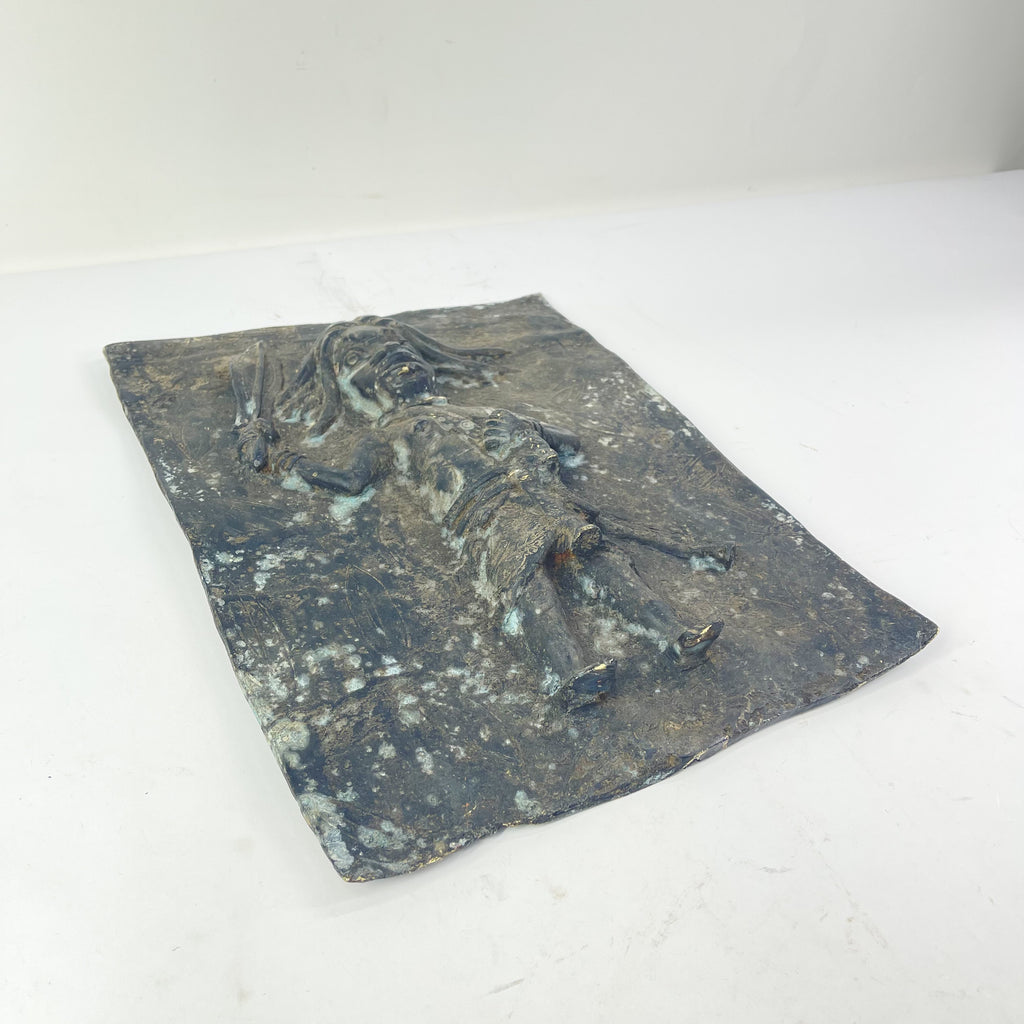Benin Bronze Adorned Cast Plaque
