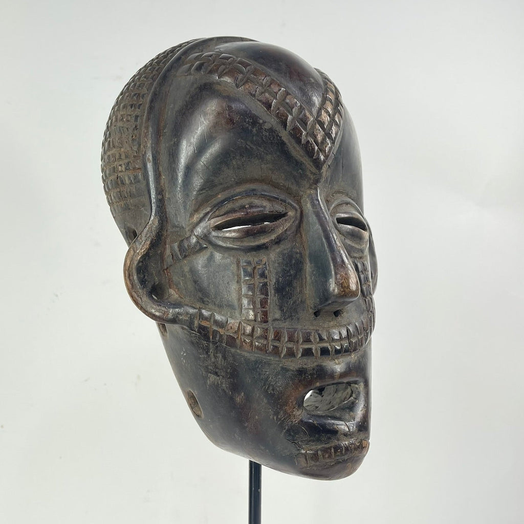 Tabwa Wood Mask with Awl Holes Congo