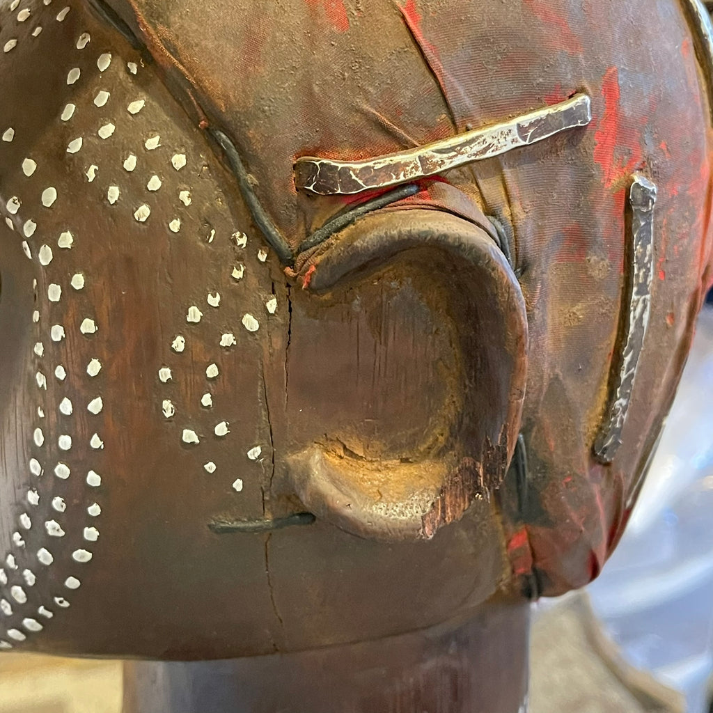 Bongo Dinka Funerary Figural Trumpet with Indigenous Repair