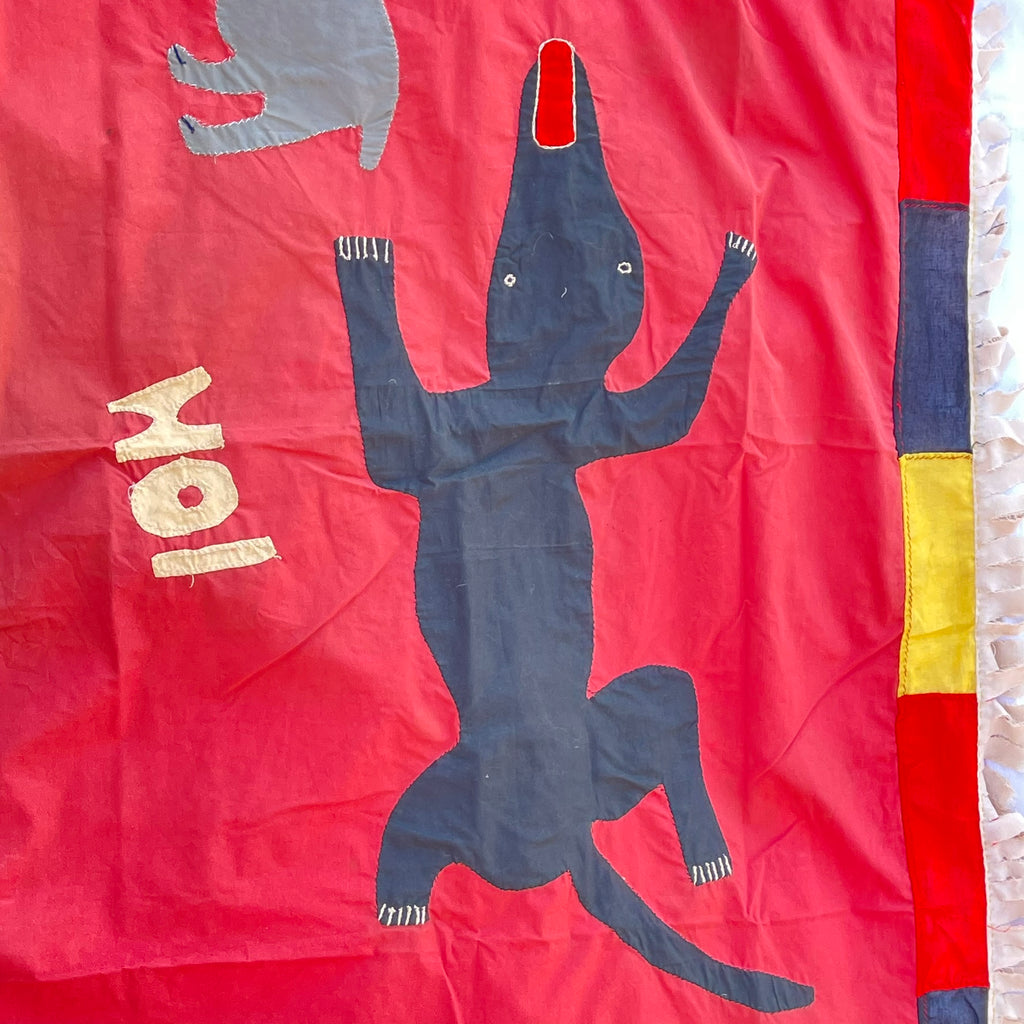 Asafo Flag Frankaa with Appliqué Ghana 56x30 inch