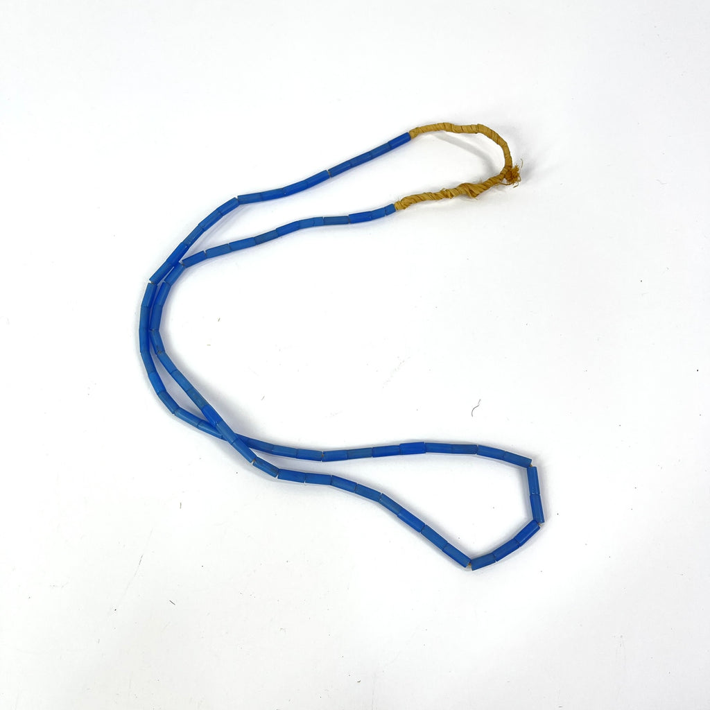Bida Glass Blue Trade Beads Nigeria 32 inch