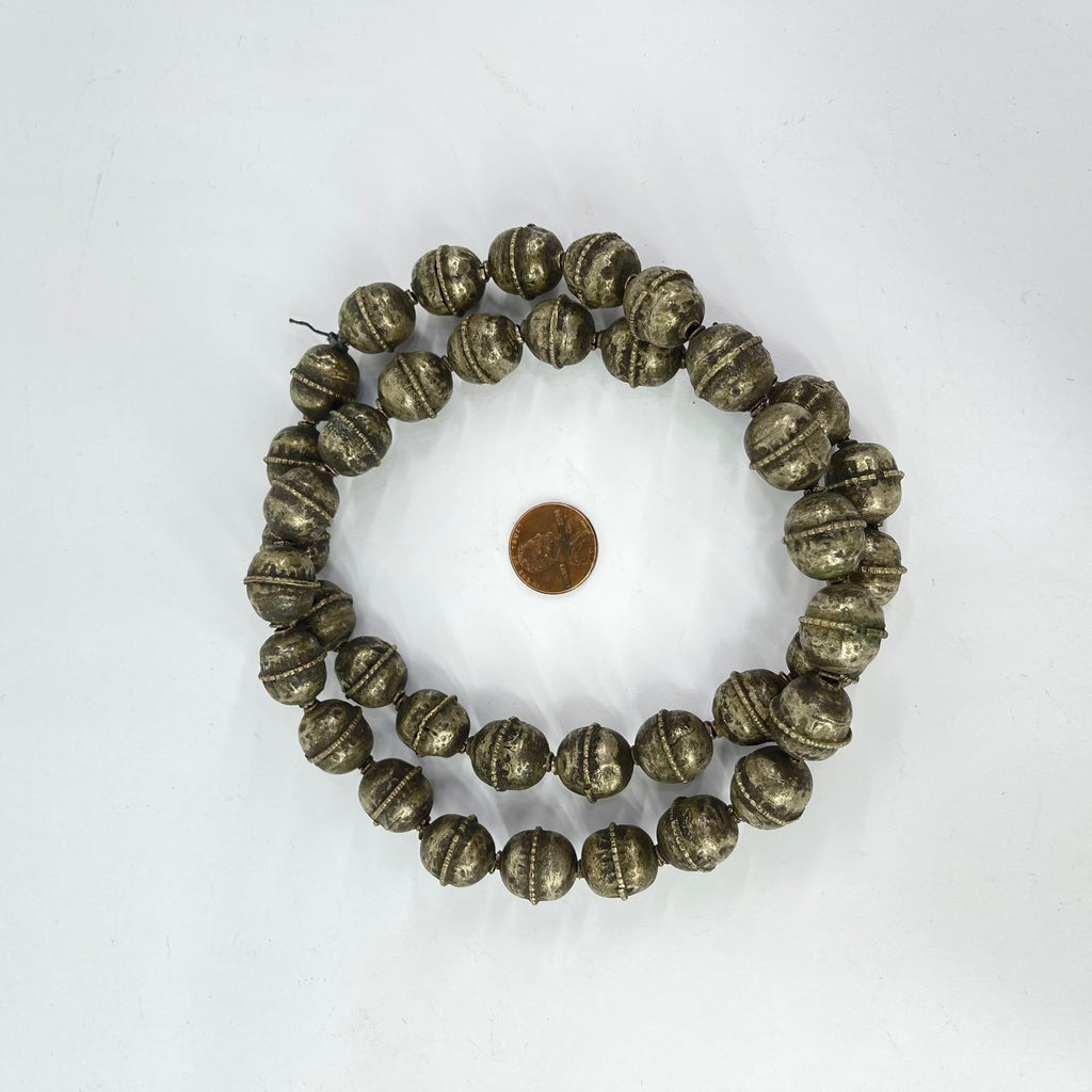 Old Ethiopian Silver Colored Trade Beads