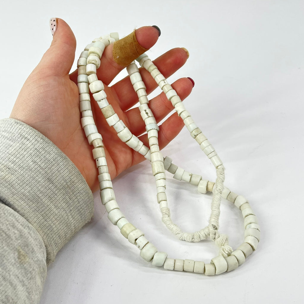 Goomba Porcelain Flat Edge Beige Trade Beads