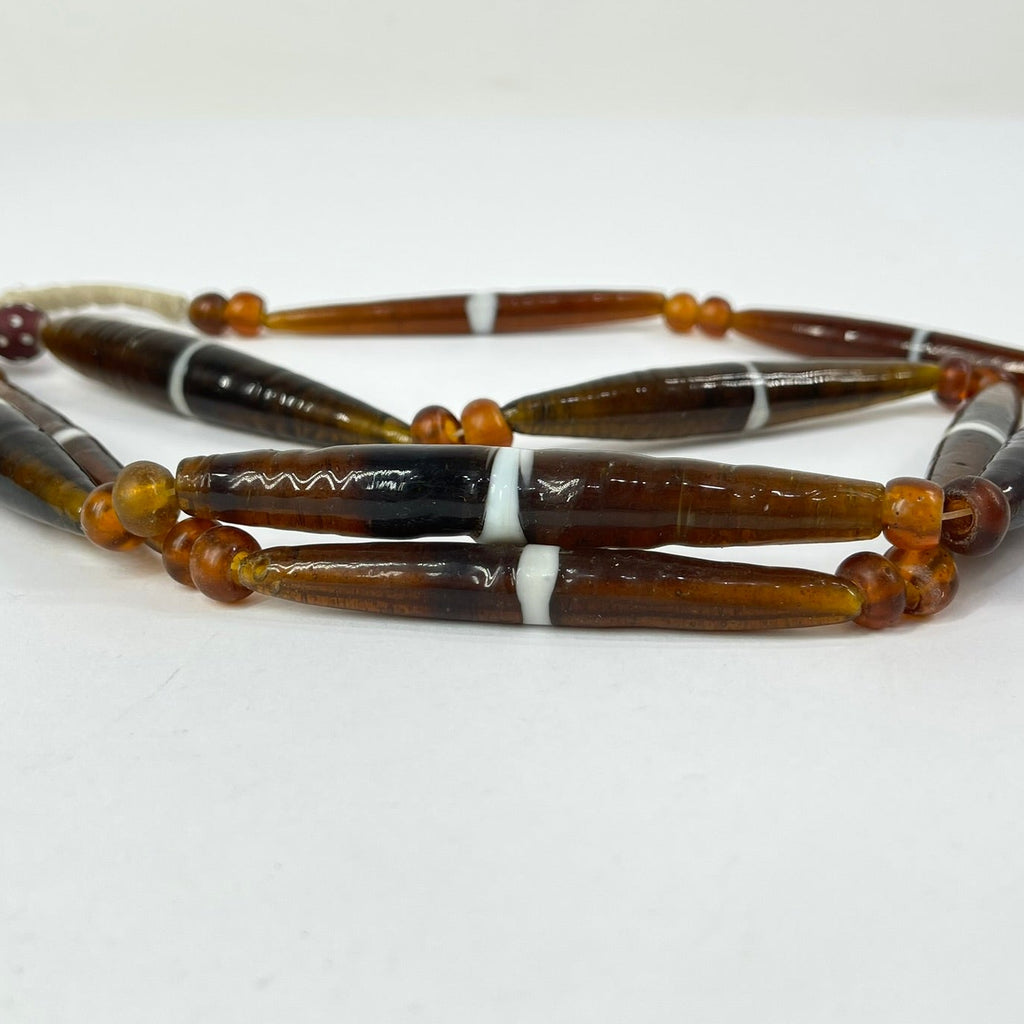 Bohemian Orange Trade Beads and Skunks 42 Inch