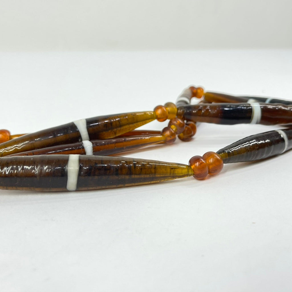 Bohemian Orange Trade Beads and Skunks 42 Inch