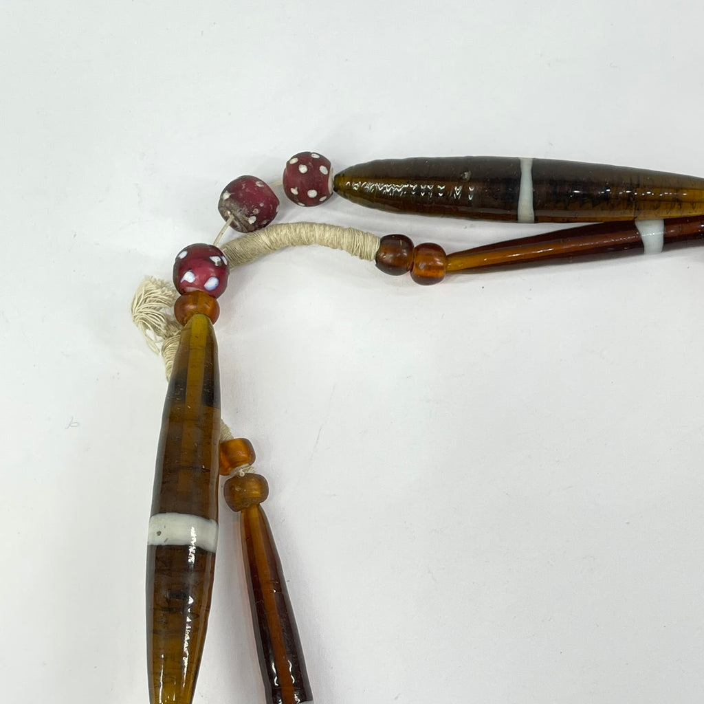 Bohemian Orange Trade Beads and Skunks 42 Inch