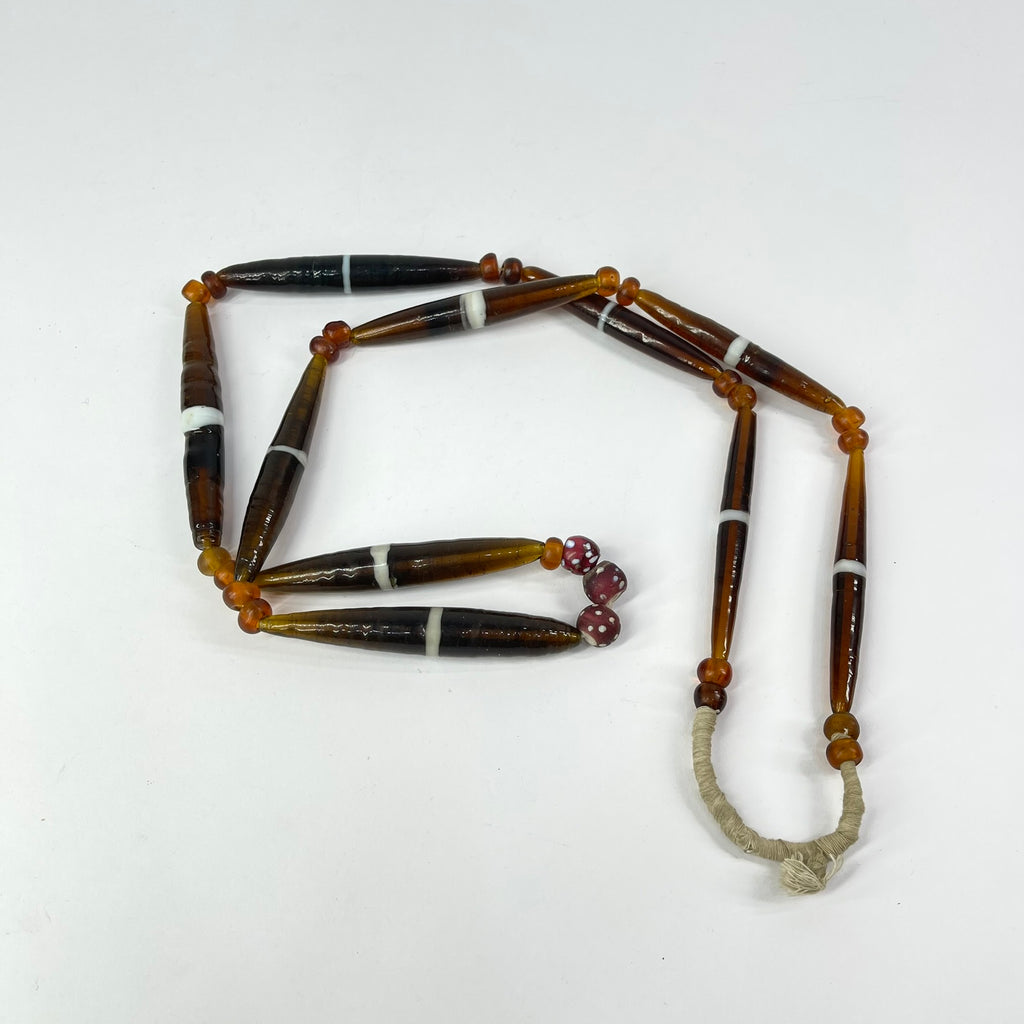 Bohemian Orange Trade Beads and Skunks 42 Inch