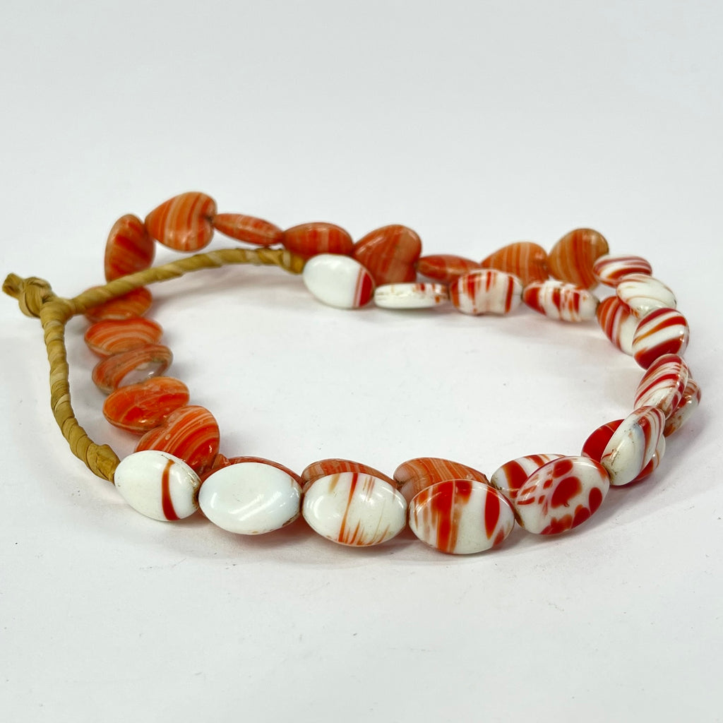Bohemian Trade Beads White Pink Red Mixed Hearts Africa