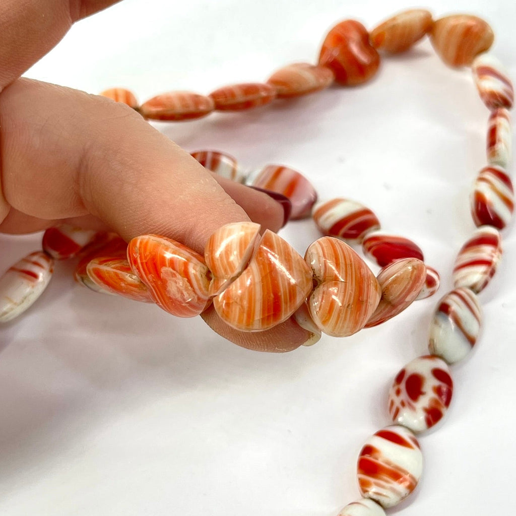 Bohemian Trade Beads White Pink Red Mixed Hearts Africa