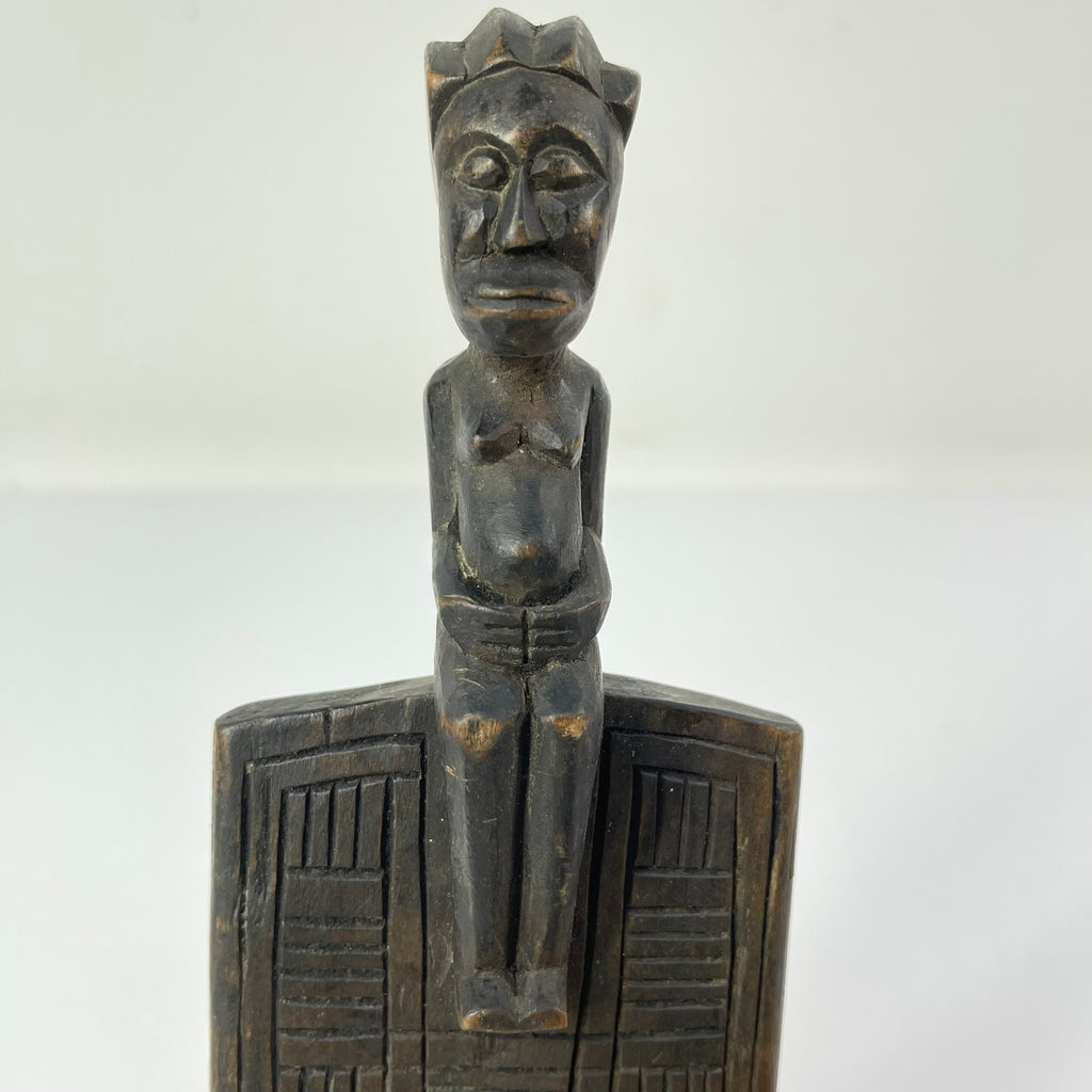 Baule Carved Figural Wooden Comb Congo