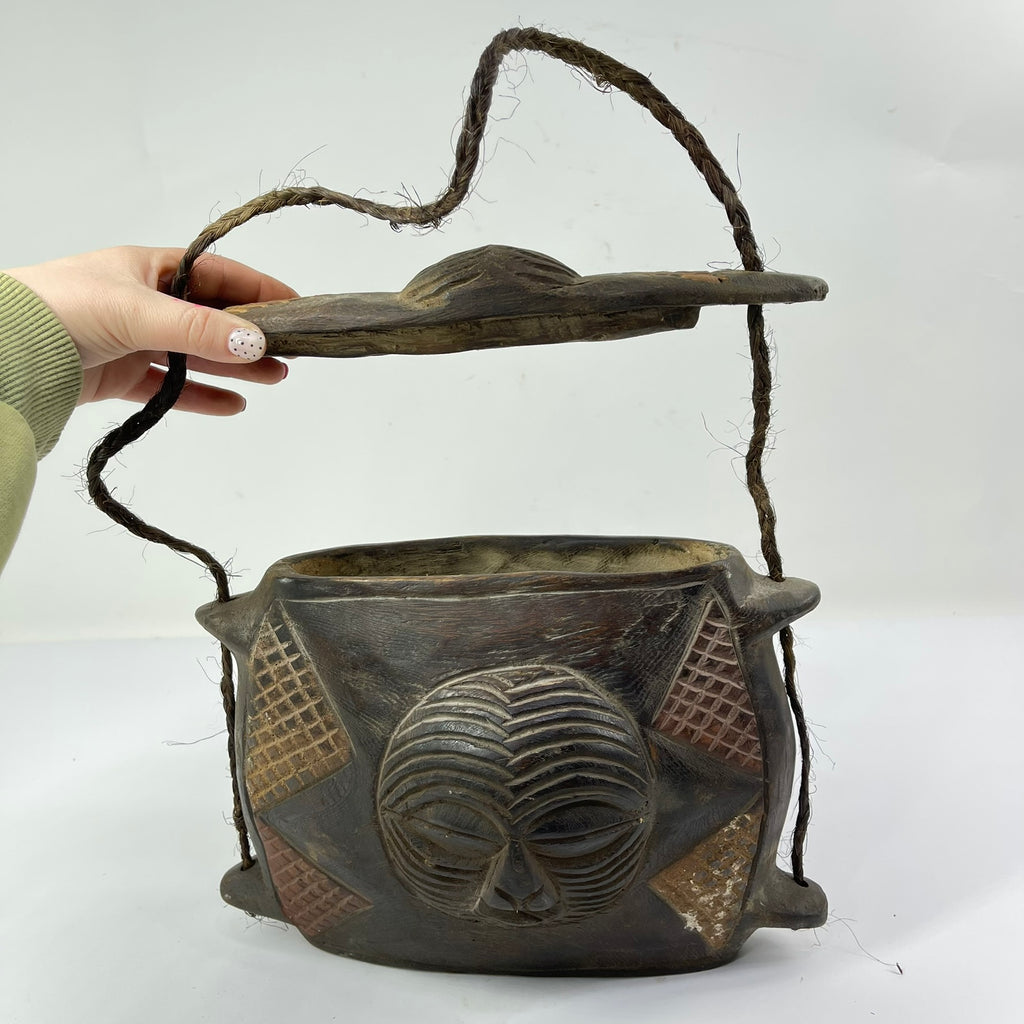 Luba Songye Wooden Purse Container