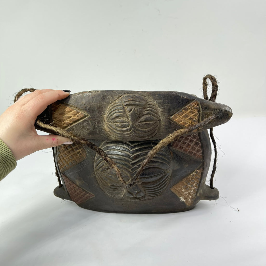 Luba Songye Wooden Purse Container