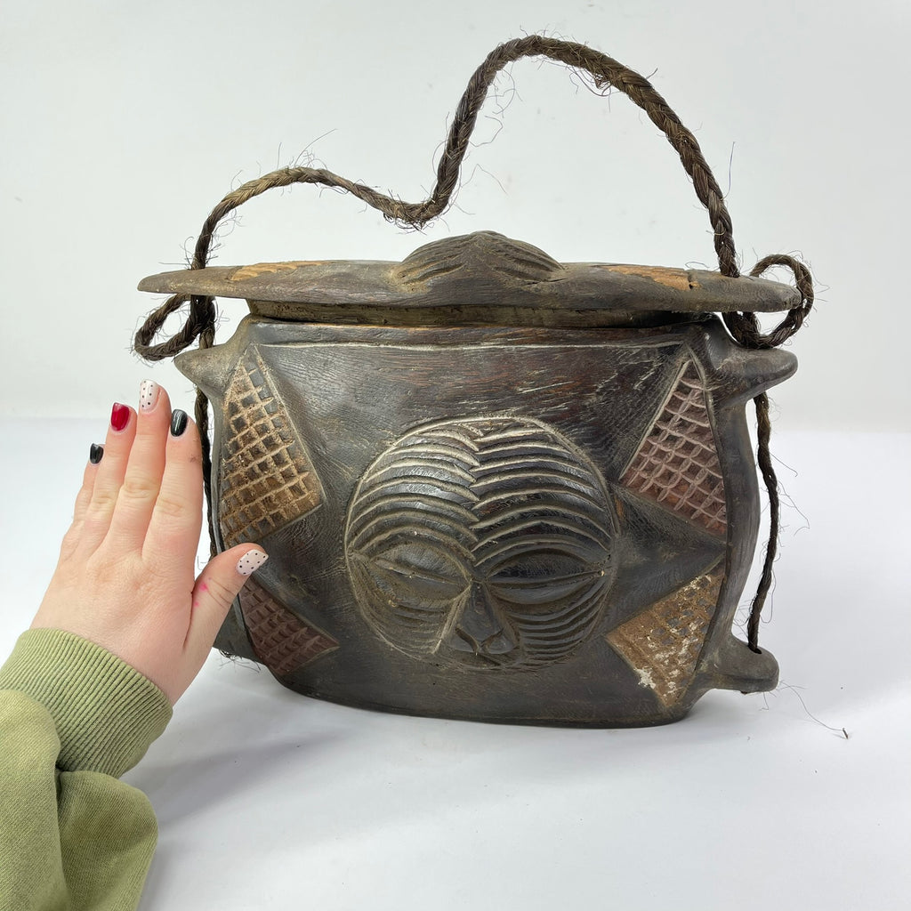 Luba Songye Wooden Purse Container