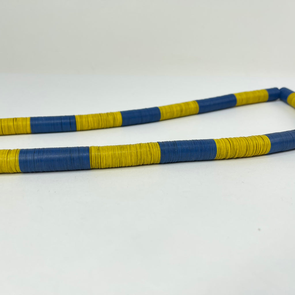 4 Strands of Large Vulcanite "Vinyl" Heishi Black Trade Beads 30 Inch