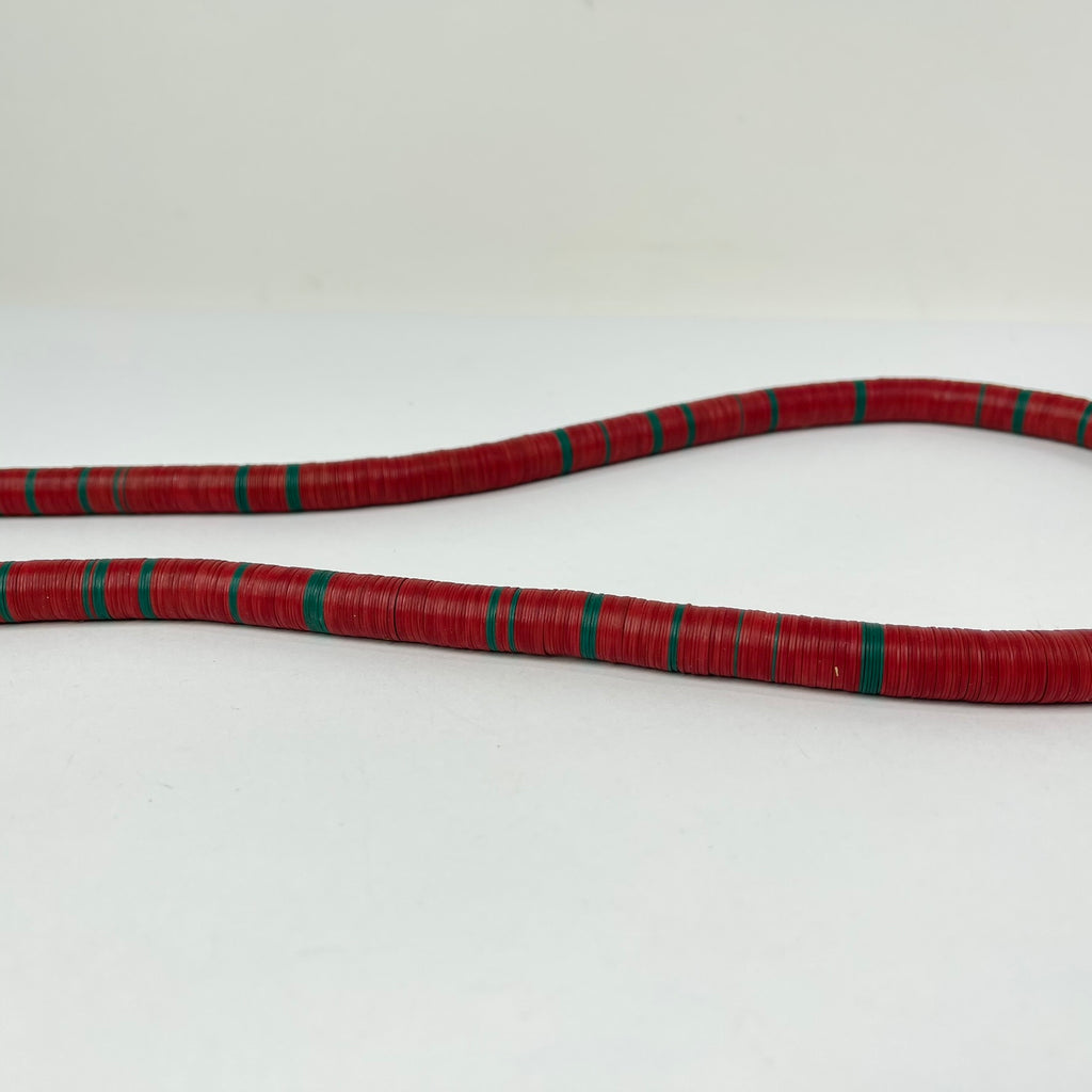 4 Strands of Large Vulcanite "Vinyl" Heishi Black Trade Beads 30 Inch