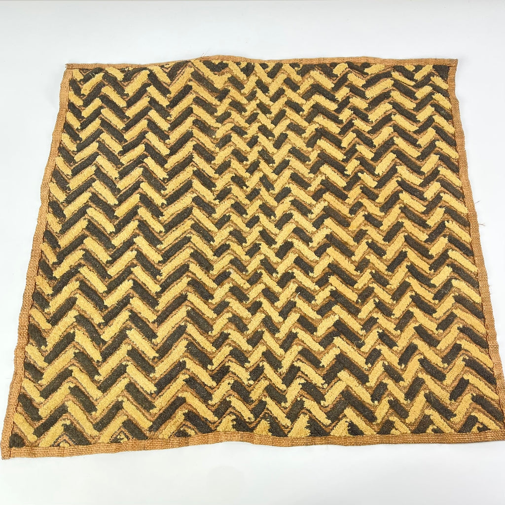 Kuba Raffia Square Textile Congo 23x20 Inch