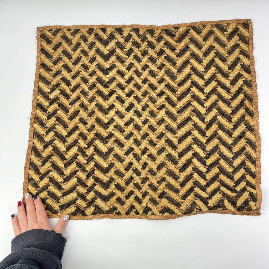 Kuba Raffia Square Textile Congo 23x20 Inch